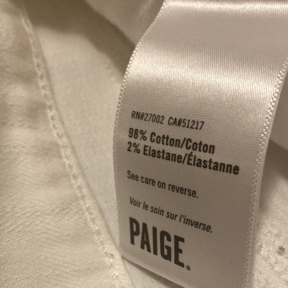 2 for $40 PAIGE Shorts Women’s Size 28 Paige Cuffed Hem Shorts White Jean Shorts - Picture 6 of 14